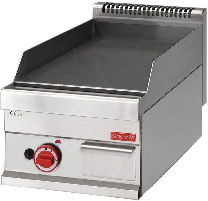 Gastro M Bakplaat Gastro M, gas, glad, PO, lekbak, 40(b)x28(h)x65(d), 5,7kW