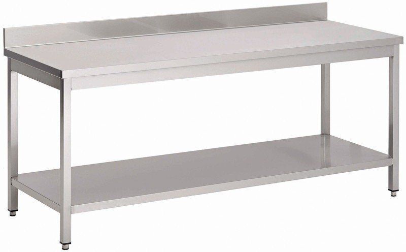 Gastro M RVS Werktafel Gastro M, onderblad, achteropstand, 120(b)x70(d)x85(h)cm