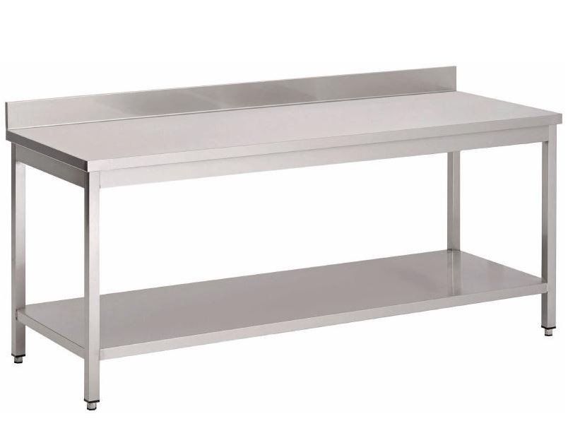 Gastro M RVS Werktafel Gastro M, onderblad, achteropstand, 100(b)x60(d)x85(h)cm