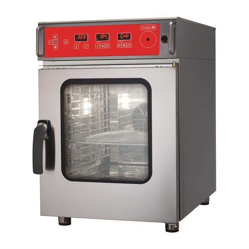 Gastro M combi-stoomoven 6xGN1/1 met reinigingssysteem, 76,9(h) x 51,7(b) x 89(d)cm, 380-415V