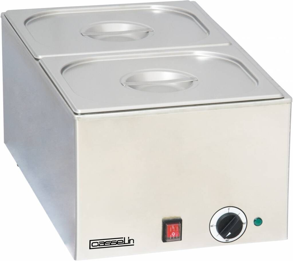 Casselin Bain Marie Casselin, 2xGN1/2, 150mm diep, 230V/1200W, incl bakken en deksels