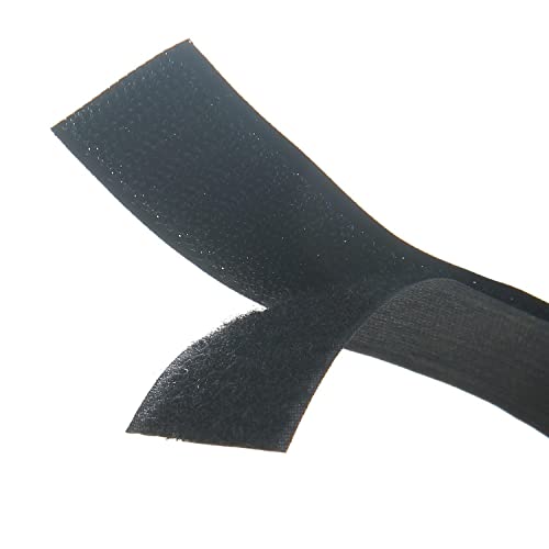 On1shelf Zwarte naai op haak en lus tape set met niet-klevende achterkant nylon stof bevestigingsmiddel 5cm-5m