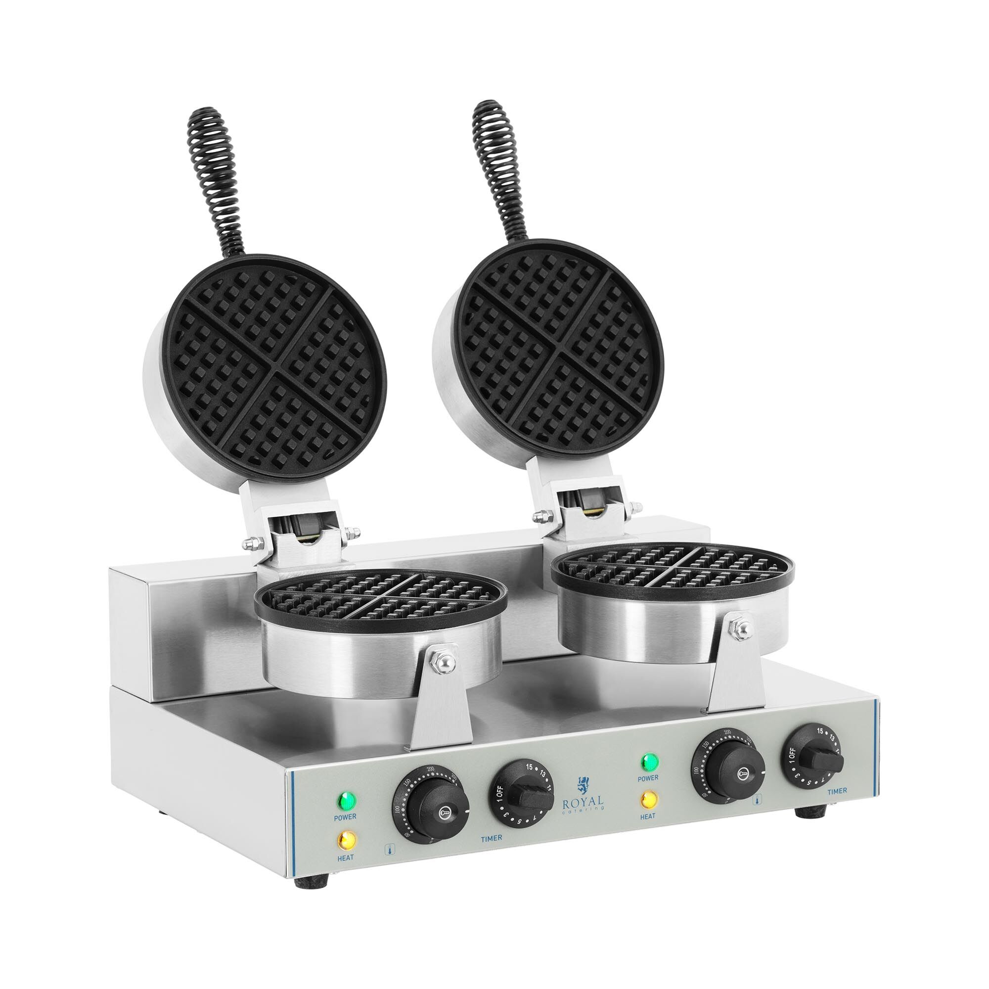 Royal Catering Vaffeljern - 2 x 1300 Watt - rund 10010316