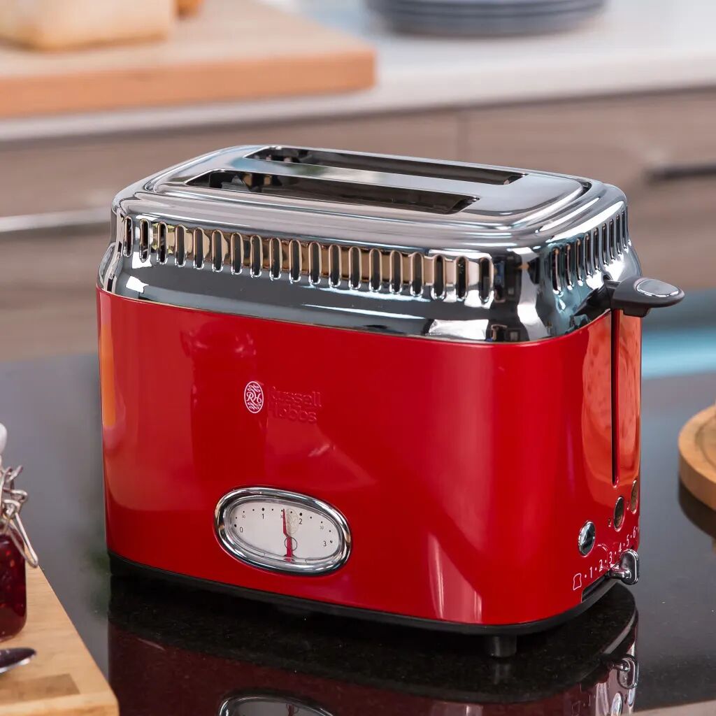 Russell Hobbs Brødrister Retro bånd rødt 1300 W