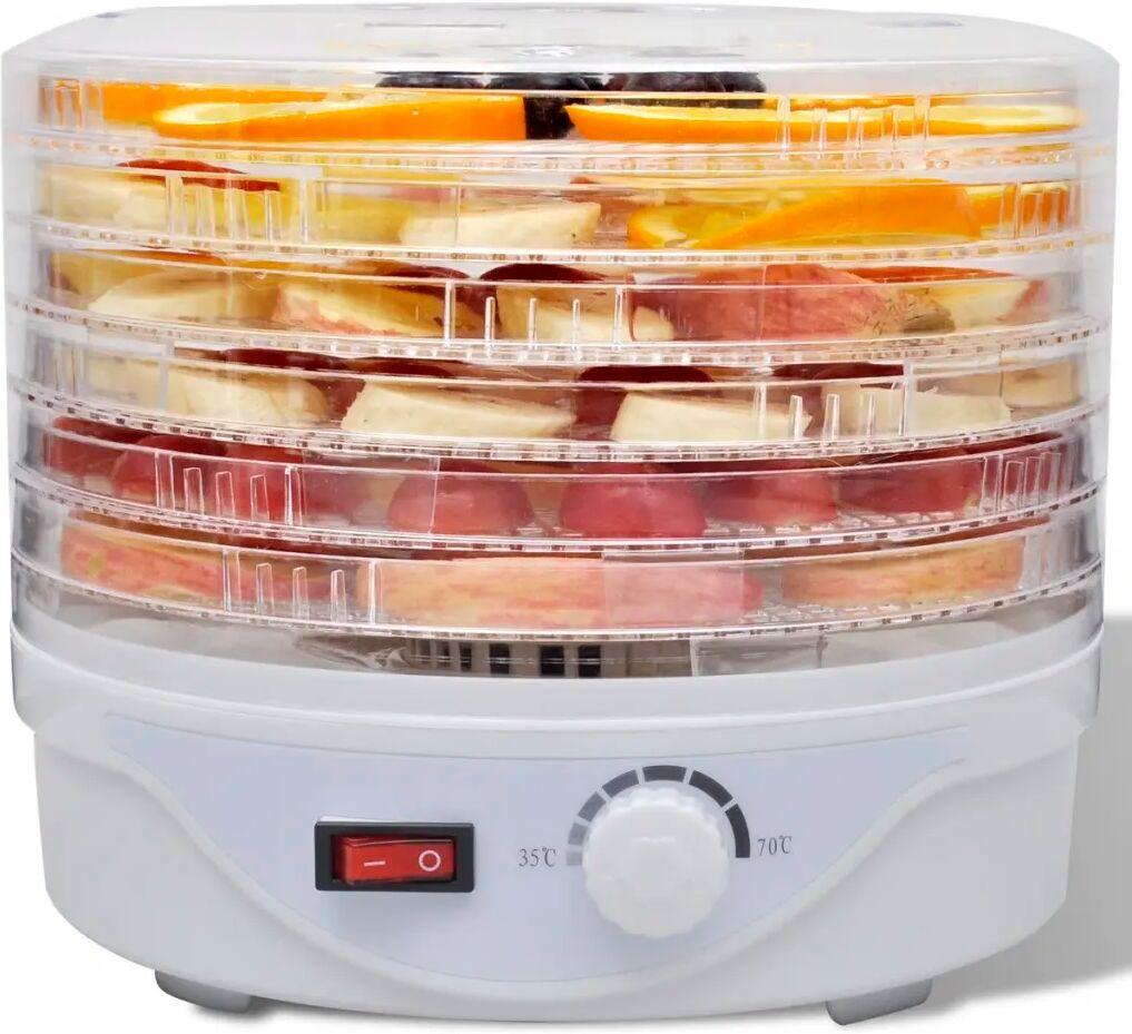 vidaXL Matdehydrator med 6 stablebare skuffer rund