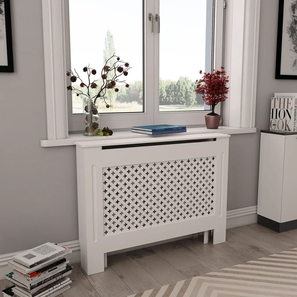 vidaXL Radiatordeksler 2 stk hvit 112x19x81,5 cm MDF