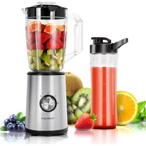 AIGOSTAR Mixer Smoothie Maker,Edelstahl Standmixer mit 1 Liter Kapazität und 600ml Tritan-Kunststoff Flaschen, Mini Blender für Shake, Smoothie, Getränk von