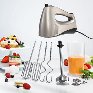 Solis Hand & Stick Mixer Typ 8371, 2-in-1 Handrührgerät und Stabmixer, 4 Aufsätze, 16 Geschwindigkeitsstufen