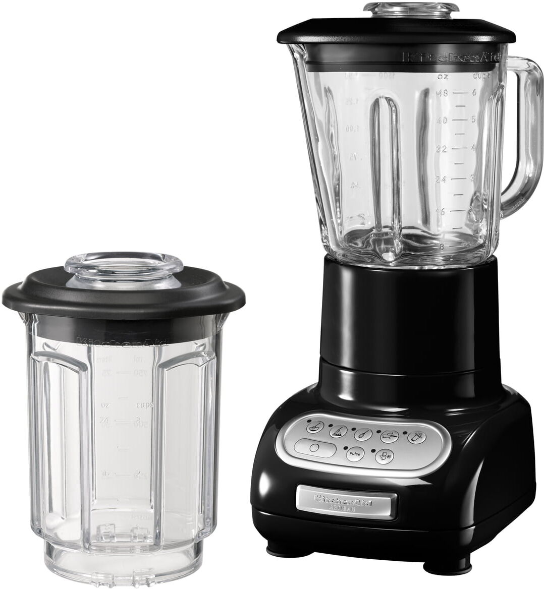 KitchenAid - Artisan Standmixer mit 1.5 l Glasbehälter und 0.75 l Küchenmixbehälter, onyx schwarz