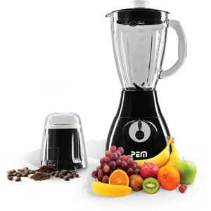 Blender (en verre) 350W 1.7L 4 Lames + Grinder à café - PEM BL-203