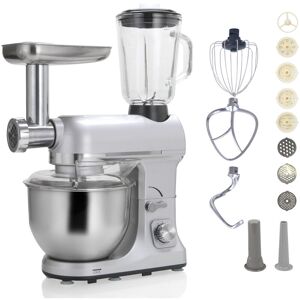 - Robot multifonctions 5l 1000w silver avec hachoir et blender 1,5l en verre  silver - silver