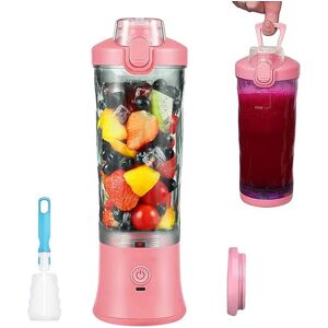 Blender electrique Smoothie 0,6L 240W avec USB-C rechargeable rose Vendos85