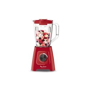 Moulinex Blender 600w 2l 2vit 4 Lames Bol Plastique Rouge - Lm420510 - Usage Non Intensif - Moulinex