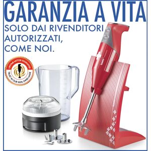 Ⓜ️🔵🔵🔵 bamix SwissLine rosso con croce BX SL RD - Kit completo di mixer con supporto da