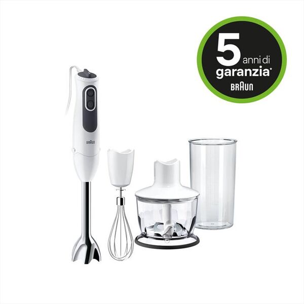 braun frullatore a immersione minipimer mq3135wh sauce-bianco/grigio