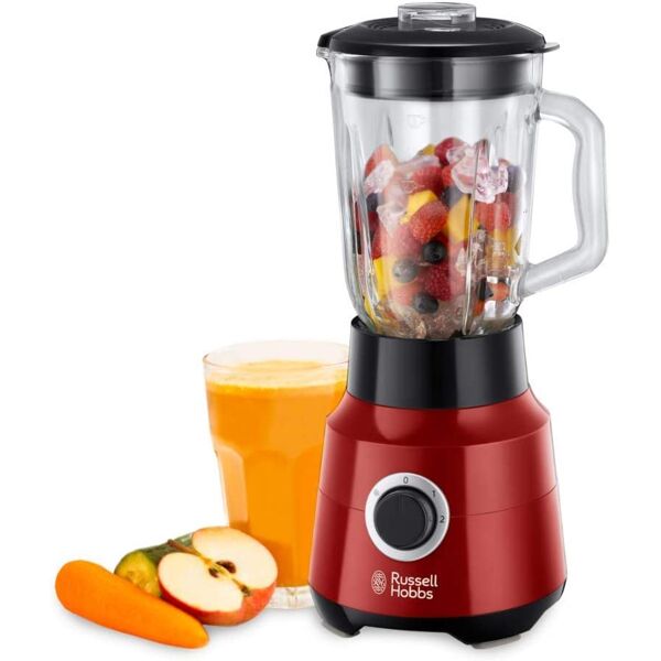 russell hobbs 24720-56 frullatore con bicchiere capacità 1.5 litri potenza 650 watt lame in acciaio inox funzione pulse colore rosso - 24720-56