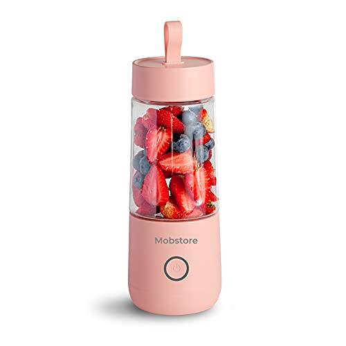 Mobstore Draagbare Mini Blender Blender To Go Blender Smoothie USB Oplaadbaar Draadloos Compact  Smoothies Fruit Mixer Blender Peach Pink 350ml (Roze)