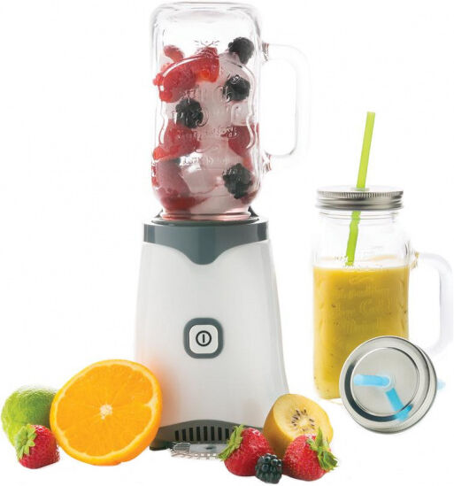 XD Collection blender Mason Jar 600 ml 13,6 cm ABS wit - Wit,Grijs