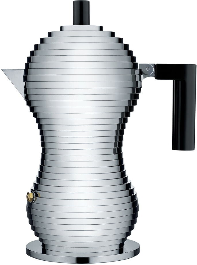 Alessi - Pulcina Espressokocher, 15 cl, silber / schwarz