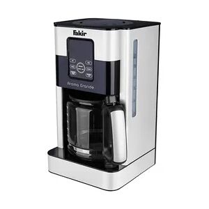 Fakir 9231001 Aroma Grande Edelstahl Filter-Kaffeemaschine mit Glaskanne, LED-Touch-Display, Warmhaltefunktion, bis zu 12 Tassen, 1000 Watt, Weiß
