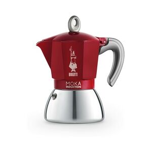 Bialetti Moka Induktion Mokka-Kanne 0,28 l Rot, Edelstahl