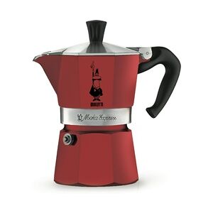 Bialetti Moka Express Espressokocher, Aluminium, 3 Tassen, rot