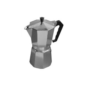 TRADE SHOP TRAESIO Moka napoletan kaffeekanne 6 tassen aluminium grau silikondichtung
