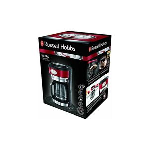 Russell Hobbs Kaffeemaschine Retro rot, bis 10 Tassen, 1,25l Glaskanne, Brüh- & Warmhalteanzeige im Retrodesign, Abschaltautomatik, Warmhalteplatte,