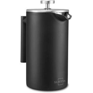 Silberthal French Press Thermo 1 Liter - Kaffeebereiter Edelstahl - Doppelwandig - Akzeptabel Schwarz