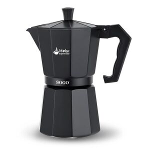 Sogo Aluminium-Moka-Kaffeemaschine 3 Tassen -Gas, Elektrisch, Vitro