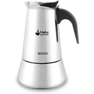 Sogo Aluminium-Moka-Kaffeemaschine 6 Tassen Gas, Elektro, Vitro, Induktion