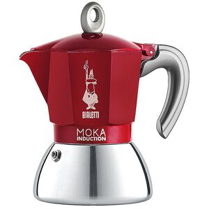 Bialetti Espressokocher Moka Induction 4 Tassen Alu/rot Rot   Je6944