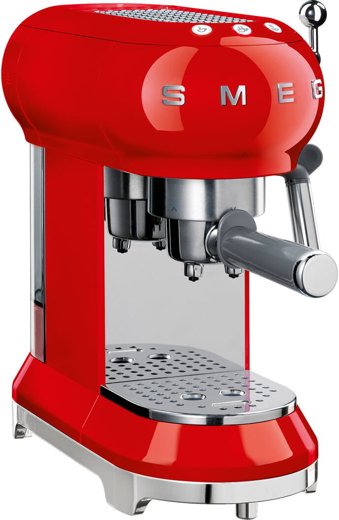 SMEG - Espresso Kaffeemaschine mit Siebträger ECF01, rot