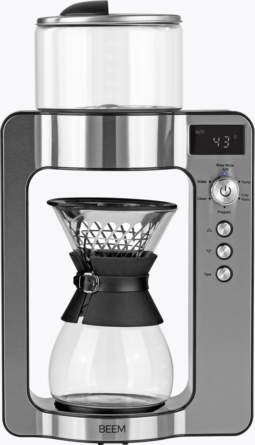 BEEM Kaffeemaschine Pour Over mit Kaffeewaage 1500W Edelstahl/schwarz