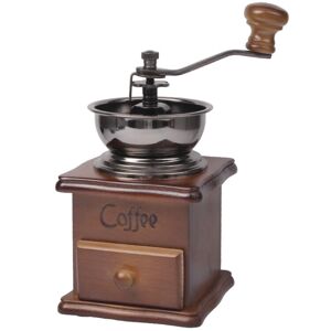 shopnbutik Manual Coffee Mill Wood Stand Bowl Antique Hand Coffee Bean Grinder