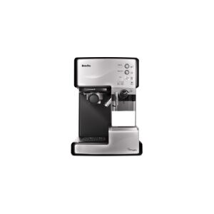 Breville PrimaLATTE, Kombi kaffemaskine, 1,5 L, Kaffekapsel, Malet kaffe, Sort, Rustfrit stål