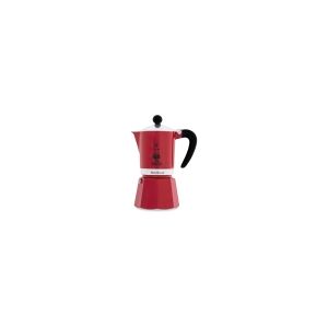 Bialetti Rainbow, Moka gryde, Sort, Rød, Rustfrit stål, Aluminium, 3 kopper, Rainbow, CE