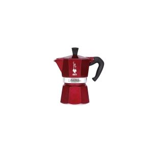 Bialetti Déco Glamor Moka Express, Moka gryde, 0,27 L, Rød, Aluminium, 6 kopper, Termoplast