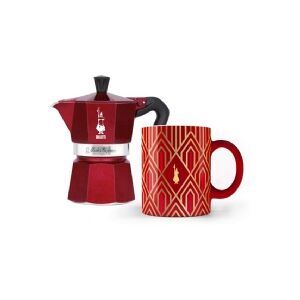 Bialetti - Deco Glamour - Moka Express 3tz Rød + krus