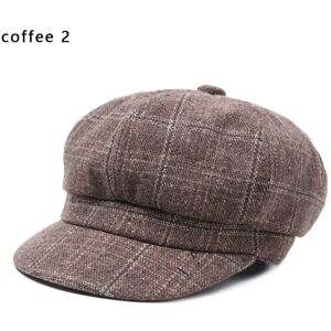 Octagonal Cap Hatte Maler Newsboy Kasketter Kvinder Basker Kaffe 2 coffee 2