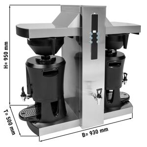 GGM GASTRO - Machine à café filtre avec sortie d'eau chaude - 2x 5 litres - 9kW - avec 2 bras d'infusion