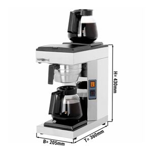 GGM Gastro - Machine a cafe filtre - 1,8 litre - 2,39kW - avec thermocinetique & 2 plaques chauffantes Argent