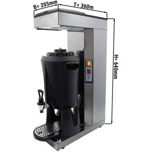 GGM Gastro - Machine a cafe filtre - 2,5 litres - 2,2kW - avec thermocinetique & remplissage d'eau automatique Argent / Noir