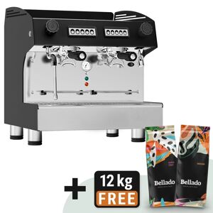 GGM Gastro - Machine a cafe a porte-filtre Compact - 2 groupes - Systeme de pre-filtration inclus