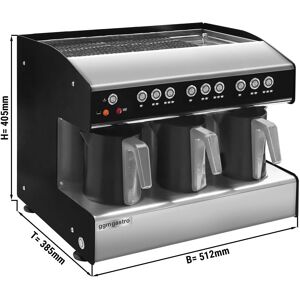 GGM Gastro - Machine a cafe & moka turque TRIO - avec reservoir d'eau - 1,8kW Noir / Argent