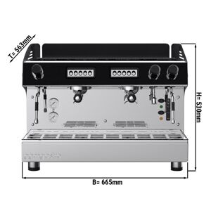 GGM GASTRO - Machine à café à porte-filtre - 2 groupes - Système de pré-filtration inclus - Acier inoxydable
