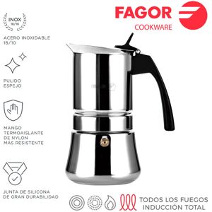 Cafetière Etnica 6 Tasses De Cafe Acier Inoxydable 18/10 Fagor - Publicité