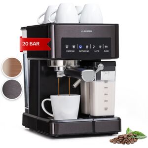 Klarstein - Cafetiere avec Mousseur de Lait Cafetières Machines à Café et Machines à Expresso 20 Bar Petite Cafetière Electrique Acier Inoxydable - Publicité