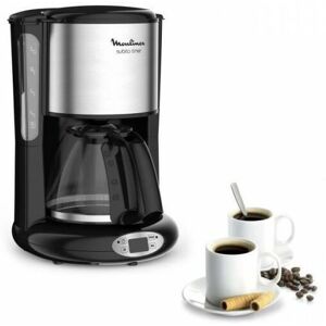 Machine a Cafe - Cafetiere Electrique Moulinex filtre, Programmation 24 heures, Capacité de 1,25 l, 10 a 15 tasses, Anti-gouttes, Subito noir/inox - Publicité