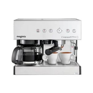 Cafetière Expresso et filtre automatic chrome mat 1,4 L 11423 Magimix [Bleu] - Publicité